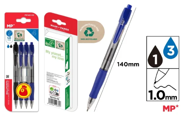 1.0MM CANETAS PONTA 4PCS