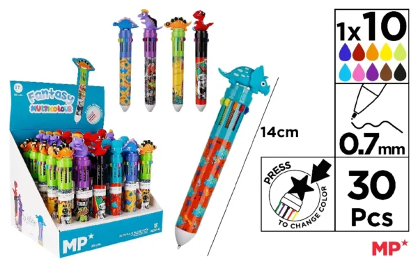 CANETA MULTICOLORIDA FANTASIA.
