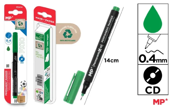 MARCADOR DE CD DE PONTA FINA VERDE