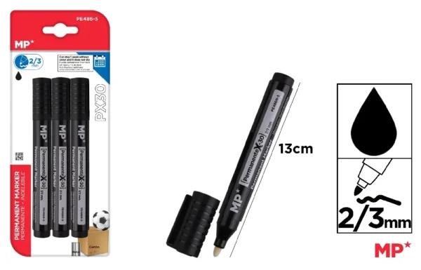 MARCADOR PERMANENTE PRETO SAVING PACK 3