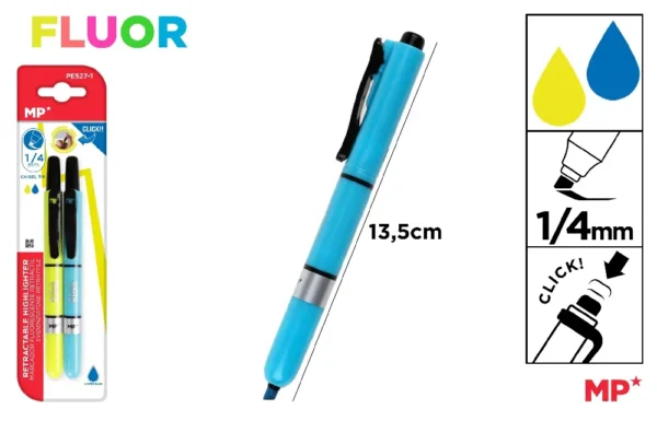 MARCADOR FLUORESCENTE RETRÁTIL 2 unid.