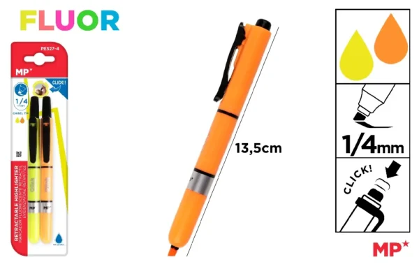 MARCADOR FLUORESCENTE RETRÁTIL 2 unid.