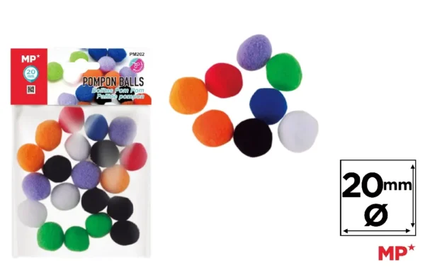 BOLA DE POM POM DE CORES VARIADAS