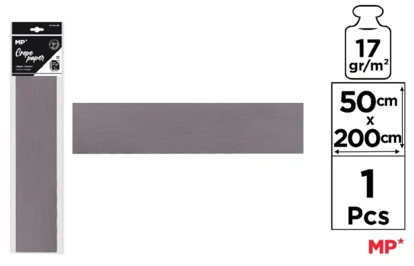 PAPEL CREPE 50 x 200 cm CINZA