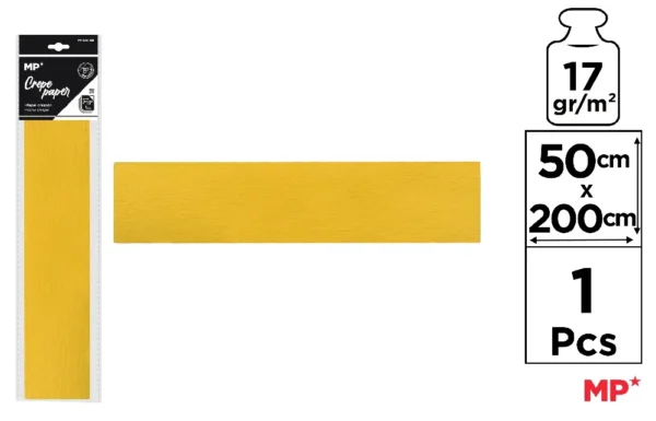 PAPEL CREPE 50 x 200 cm AMARELO ESCURO