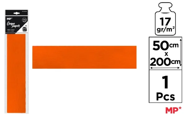 PAPEL CREPE 50 x 200 cm LARANJA
