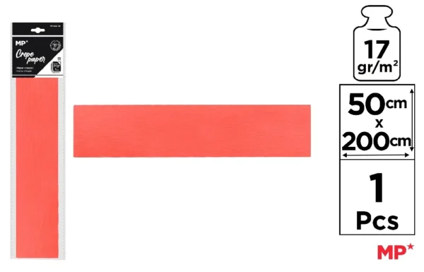 PAPEL CREPE 50 x 200 cm CORAL