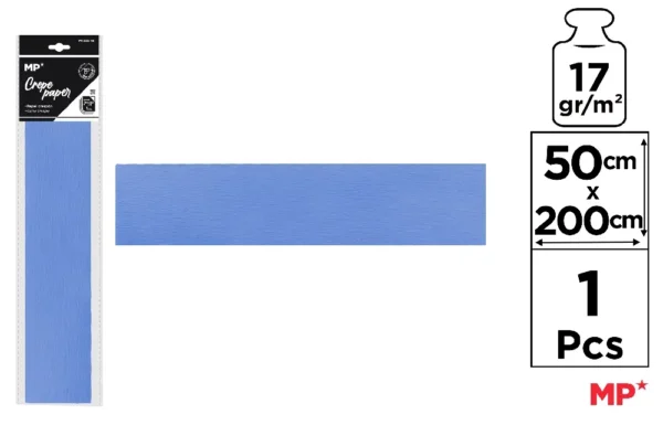 PAPEL CREPE 50 x 200 cm AZUL CÉU