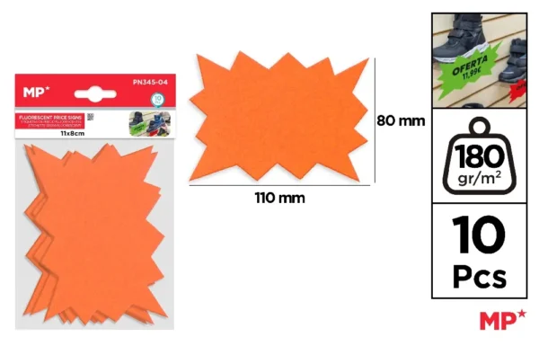 ETIQUETAS DE PREÇOS FLUORESCENTES LARANJ