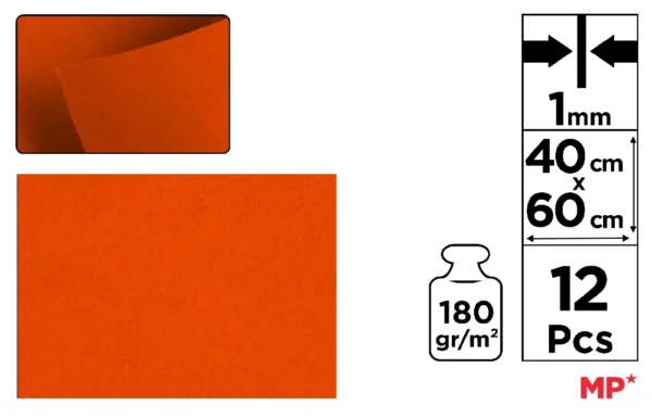 FELTRO 40 x 60 cm COR LARANJA ESCURA