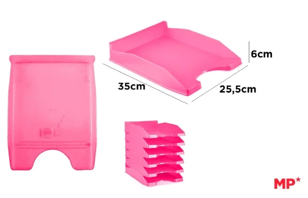 BANDEJA DE ESCRITÓRIO ROSA