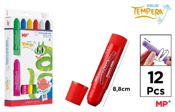 TÉMPERA SÓLIDA 12 Unidades.