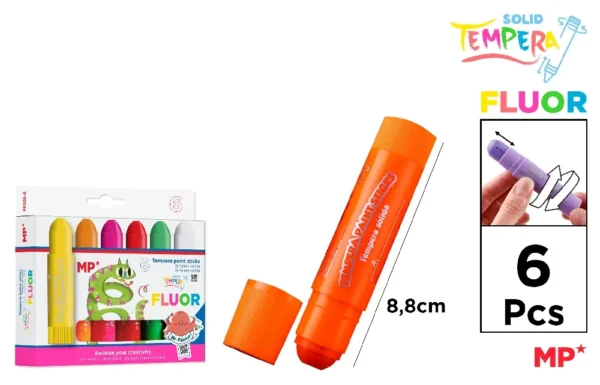 SÓLIDO FLUORESCENTE TÉMPERA 6 Unidades