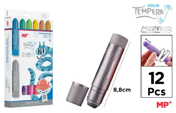 TÉMPERA METÁLICA SÓLIDA 12 Unidades.