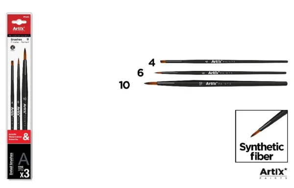 PINCEL SINTÉTICO PROFISSIONAL 3 Unidades