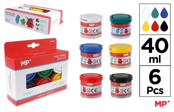 CAIXA DE 6 TEMPERAS CORES 40 ml