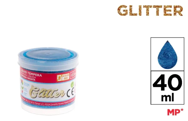 BLUE GLITTER TÉMPERA 40 ml