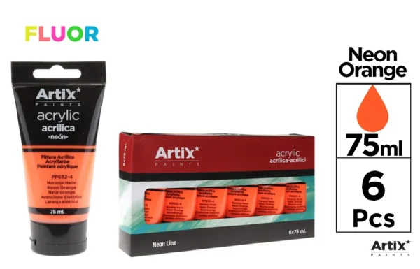 TINTA ACRÍLICA LARANJA NEON 75 ml