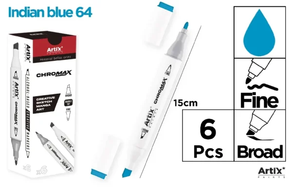 64 ESBOÇOS DE CANETA DE PONTA DUPLA AZUL