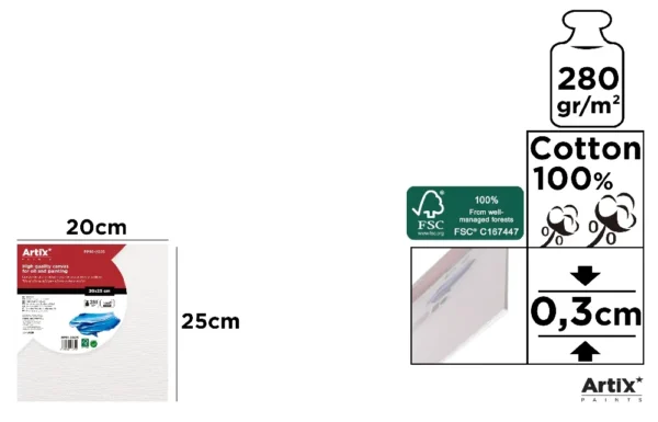 PLACA DE TELA 20 x 25 x 0,3 cm 280 g/m²