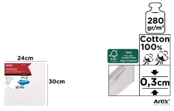PLACA DE TELA 24 x 30 x 0,3 cm 280 g/m²