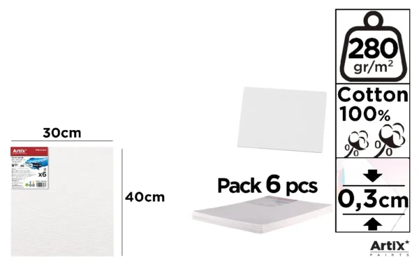 PLACA DE TELA 30 x 40 x 0.3 cm 280 g/m²
