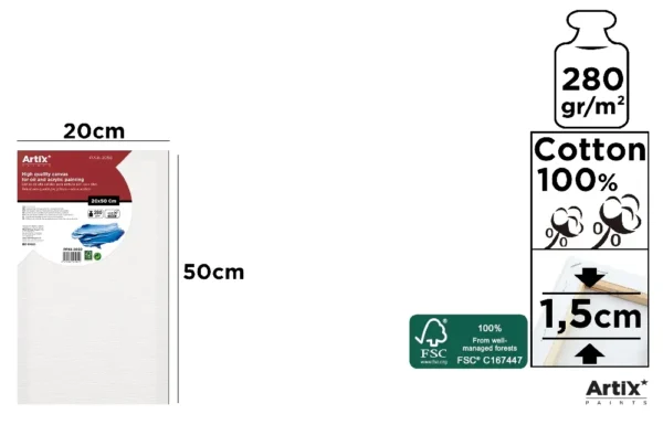 TELA 20 x 50 x 1,5 cm 280 g/m²