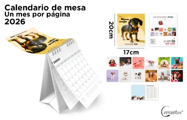 CALENDÁRIO DE MESA 17 x 20 cm 2026.