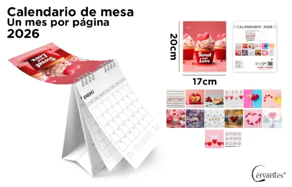 CALENDÁRIO DE MESA 17 x 20 cm 2026.