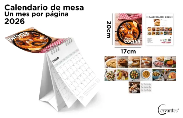 CALENDÁRIO DE MESA 17 x 20 cm 2026.