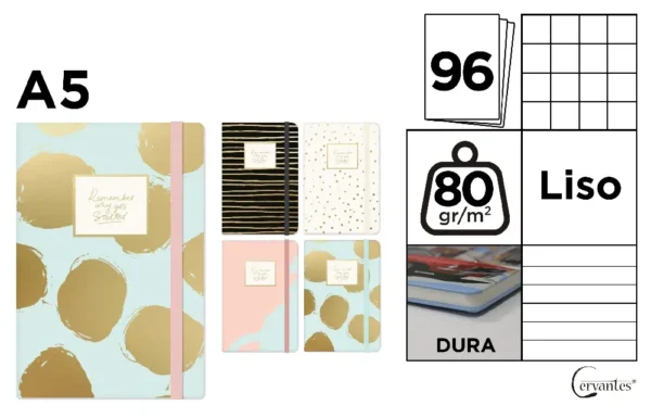 CADERNO CAPA PAUTADA A5 LISO NO INTERIOR