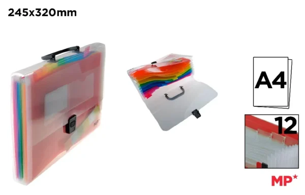 PASTA DE FOLE A4 COM ALÇA MULTICOLORIDA