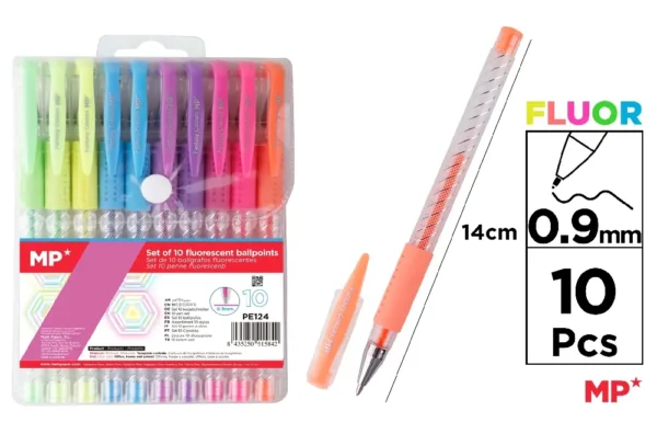CANETAS FLUORESCENTES 10 CORES