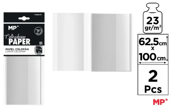 PAPEL CELÓFANO 62,5 x 100 2 Unidades