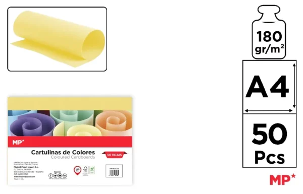 PACOTE DE PAPELÃO A4 50 FOLHAS AMARELO M