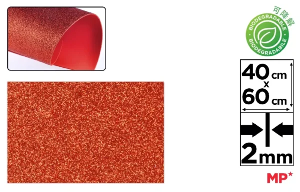 BORRACHA BIODEGRADÁVEL GLITTER EVA 40x60