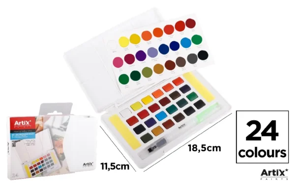 TINTA SÓLIDA PARA AGUARELA 24 CORES.