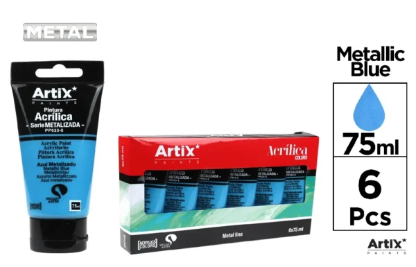 TUBO DE TINTA ACRÍLICA 75 ml AZUL METÁLI