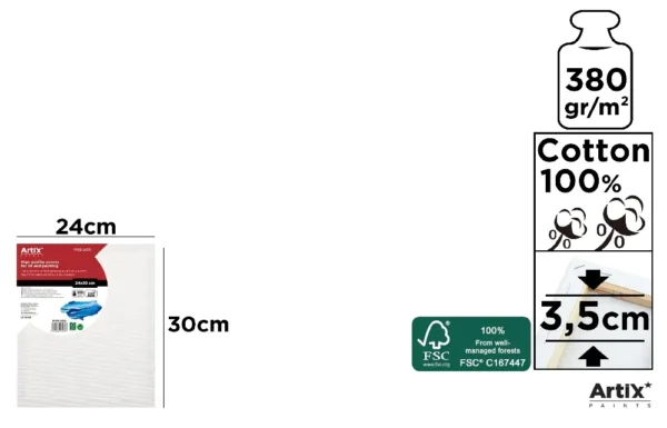 TELA 24 x 30 x 3,5 cm 380 g/m²