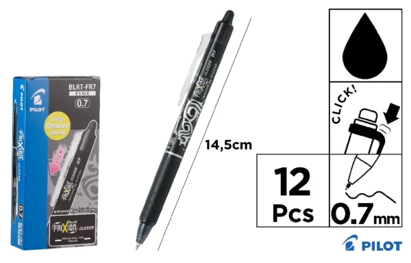 FRIXION CLICKER PRETO APAGÁVEL PILOT BIR