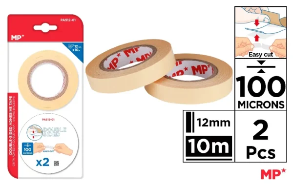 FITA ADESIVA DUPLA FACE 100 MICRONS 12 m
