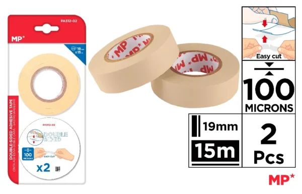 FITA ADESIVA DUPLA FACE 100 MICRONS 19 m