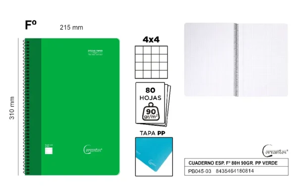 CADERNO ESPIRAL Fº 80 FOLHAS 90 g/m² VER