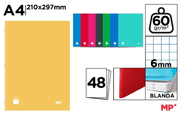 CADERNO A4 48 FOLHAS 60 g GRID 6 x 6 mm