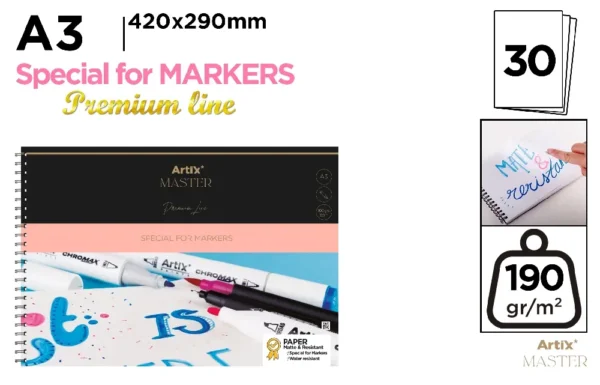 BLOCO DE MARCADORES DE PAPEL 30 FOLHAS A