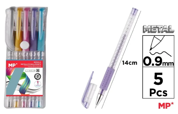 CANETAS METÁLICAS 5 CORES