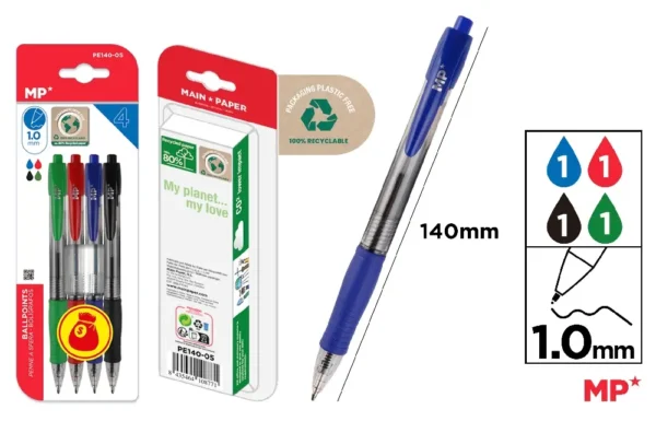 1.0MM CANETAS PONTA 4PCS