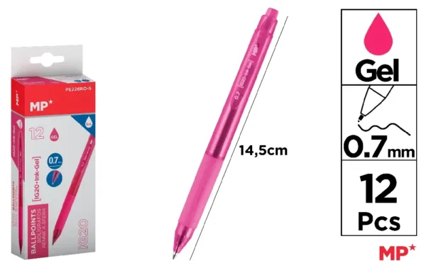 CANETA TINTA GEL PONTA 0.7 mm ROSA