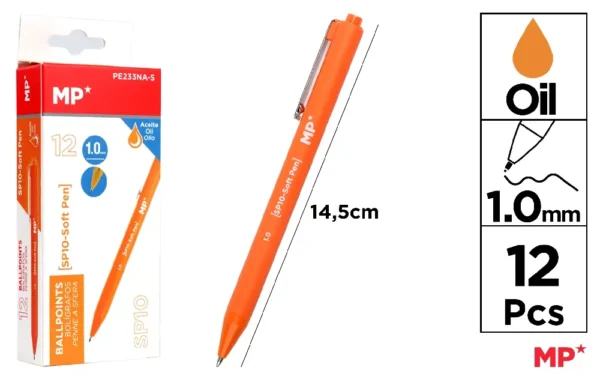 CANETA DE TINTA DE ÓLEO 1,0 mm LARANJA