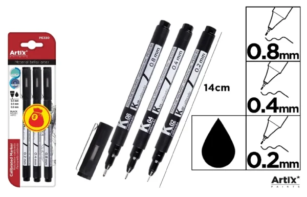 PACOTE MARCADOR CALIBRADO 0.2 0.4 0.8